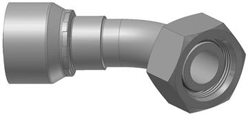 1CE48 Hun Metric 24° let serie vinklet 45° med o-ring og swivel serie 48